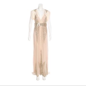 Anna Sui Aiguille Sequined Mesh Gown